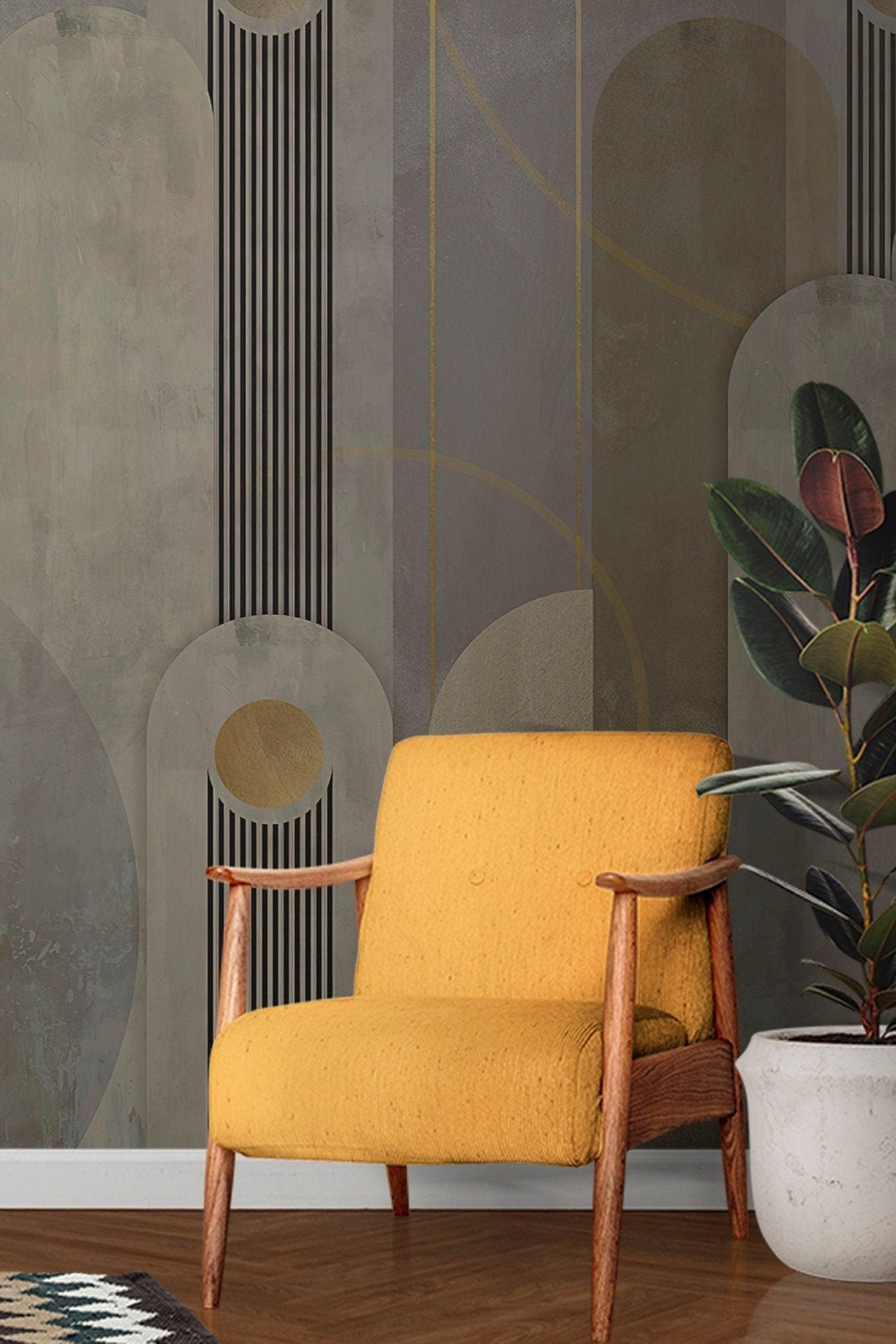 Art Deco Wallpaper Geometric Contemporary Wall MuralAbstract Wallpaper  Self-adhesive or Traditional Wallpaper - Scandi Home abstract_wall_mural  boho_wall_mural