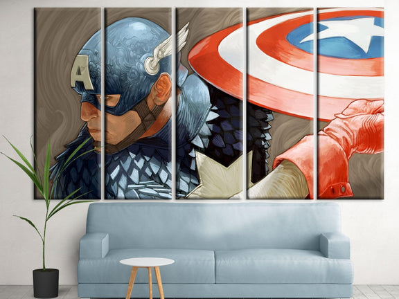 Captain America poster Marvel wall art Super Hero Canvas print - Scandi  Home Captain_America captain_america_art