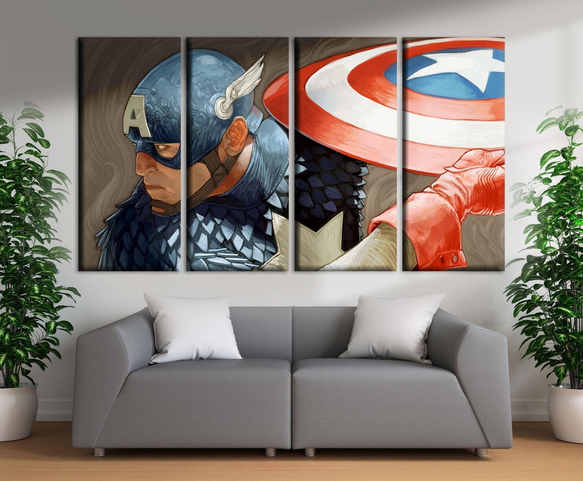 5 Panel Captain America selling art print.