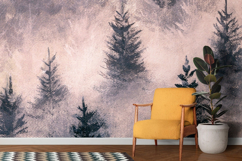 Forest Vinyl Wallpaper, Wallpaper, Removable Wallpaper, Peel and Stick,  Self Adhesive, Temporary Wallpaper, Wall Sticker, Vinyl, Forest 