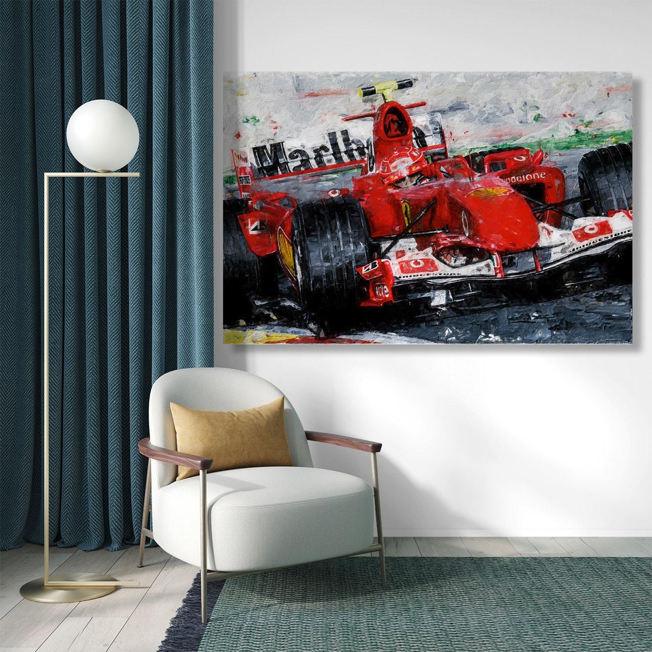 Formula 1 canvas print Racing wall art Man cave decor F1 Ferrari promoting  print Pit Stop Large canvas art