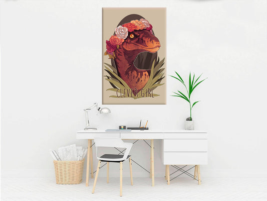 Dinosaur Decor Large Art Print Girls Room Decor Girl Power Wall Art Fashion Watercolor Art For Girl Dinosaur Kids Room Decor Clever Girl - Scandi Home 