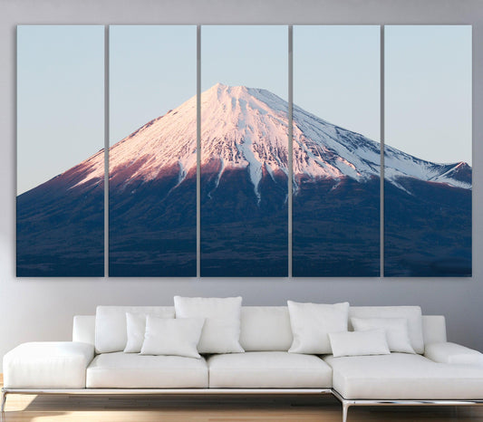 Mount Fuji Snowy Peak Landscape Art Canvas Print - Scandi Home 