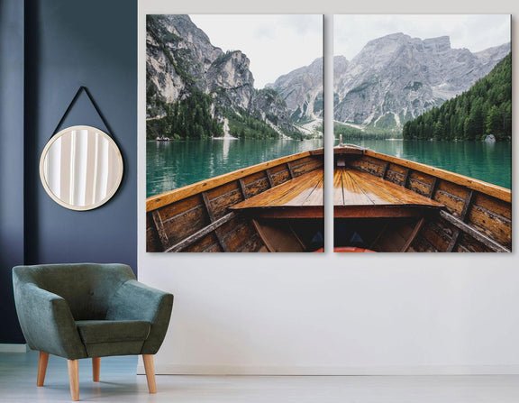 Mountain Lake Art Mountain Landscape Canvas Print - Scandi Home 