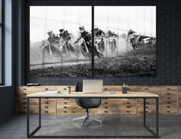 Motocross decor wall art canvas print Wrapped Canvas on Wooden Frame - Scandi Home 