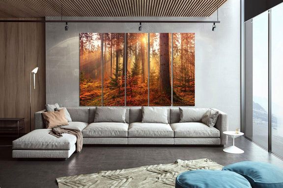 Landscape wall art set trees wall art extra large canvas print READY TO HANG - Scandi Home 