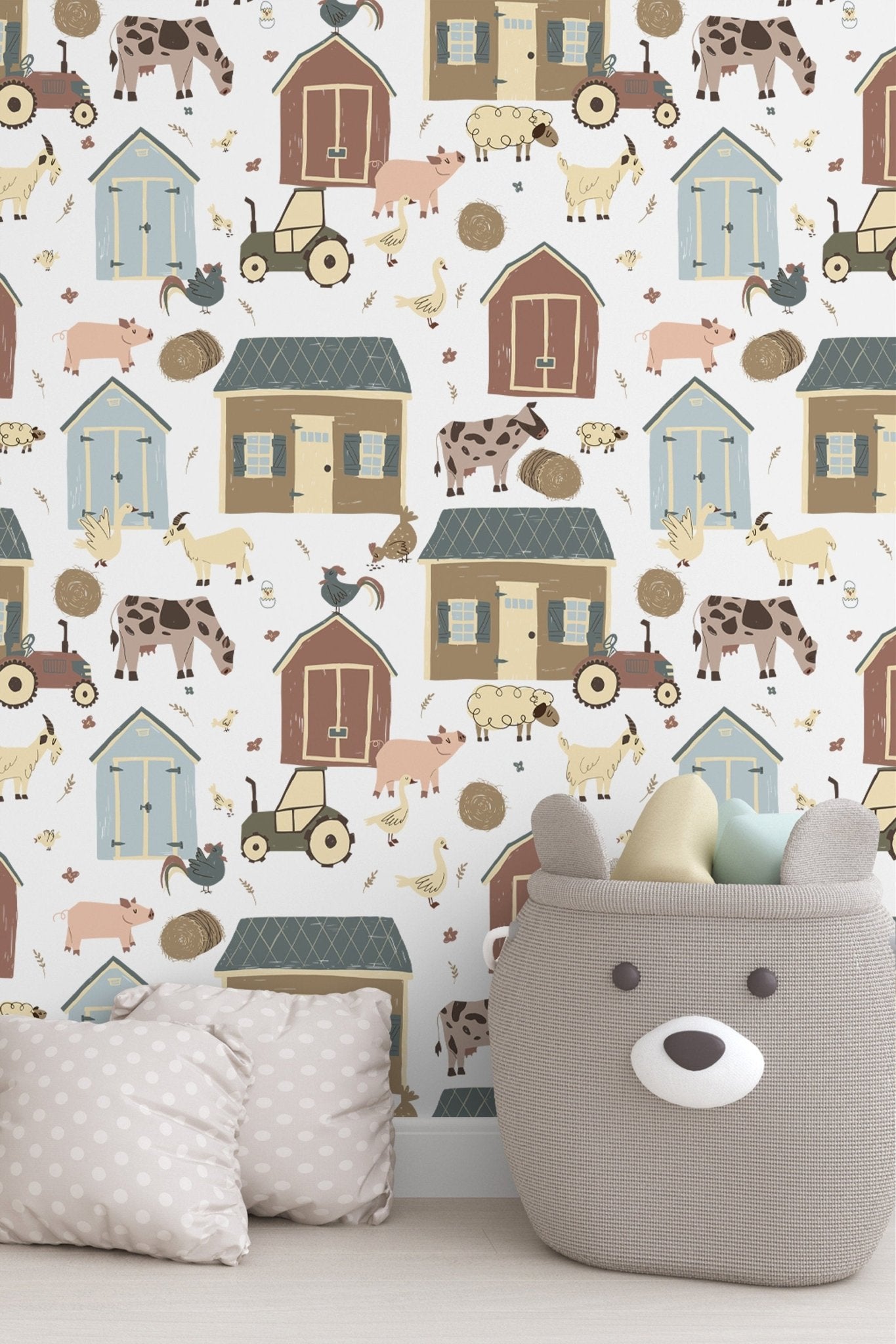 Neutral Farmhouse Peel & Stick Wallpaper! - Details and Swirls