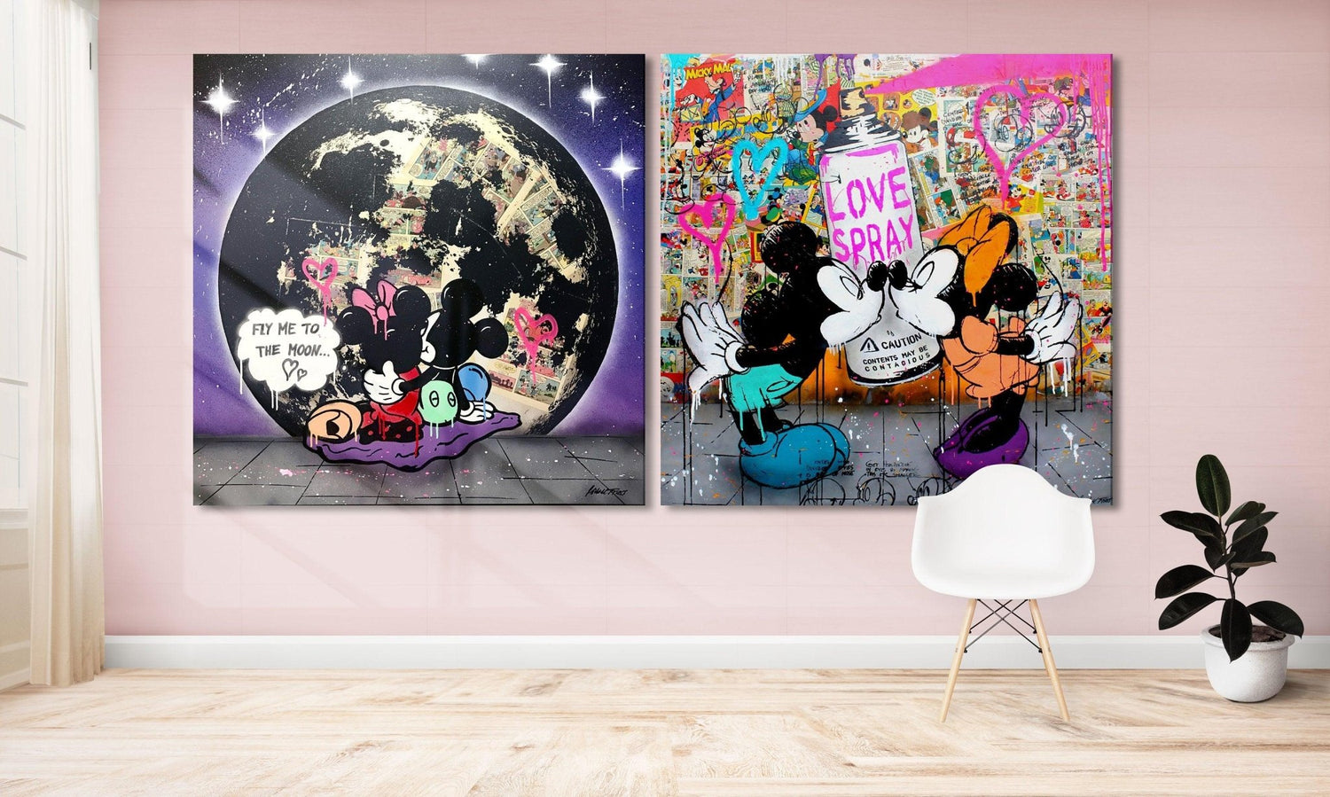 Mickey Mouse Pop Art Canvas Disney Art Love Pictures Wall Art 