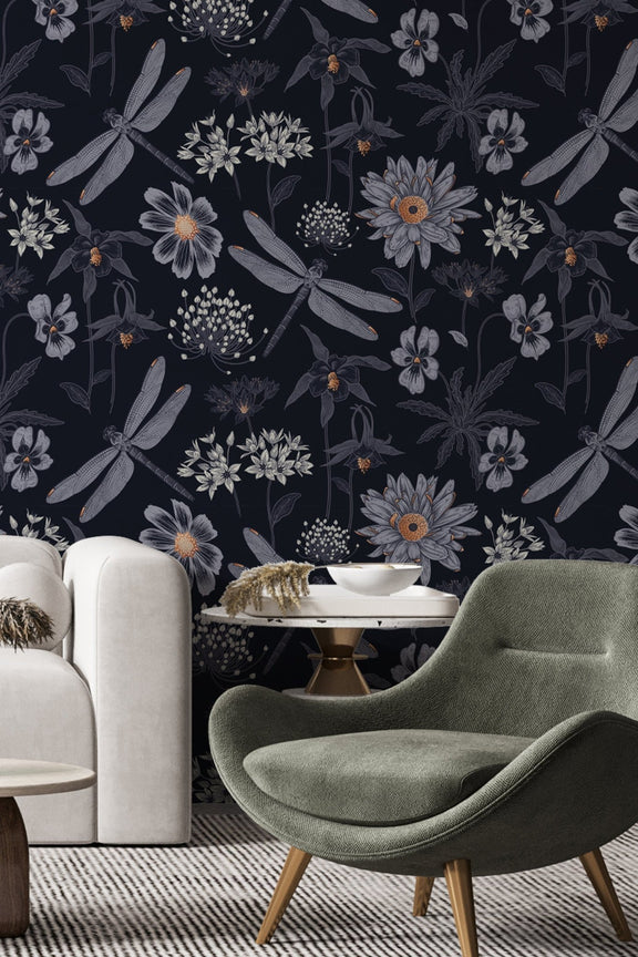 Navy Blue Peel and Stick Removable Wallpaper